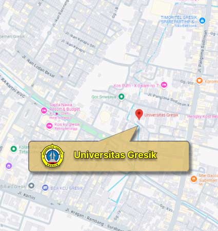 Locations and Maps (Google Map) Universitas Gresik Nomor